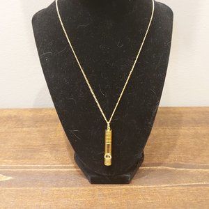 Vintage Gold Toned Train Whistle Necklace